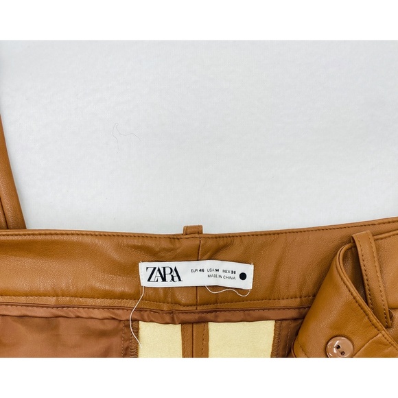 Zara Soft Faux Leather Straight Leg Pants - Picture 5 of 8